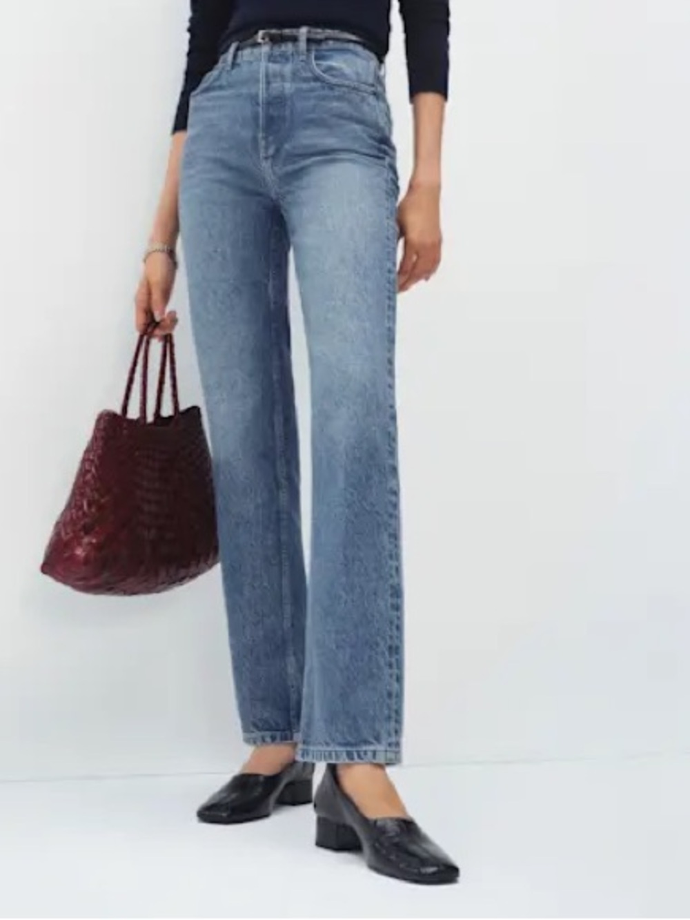 Reformation Cynthia High Rise Straight Jeans in Colorado Wash Size 28